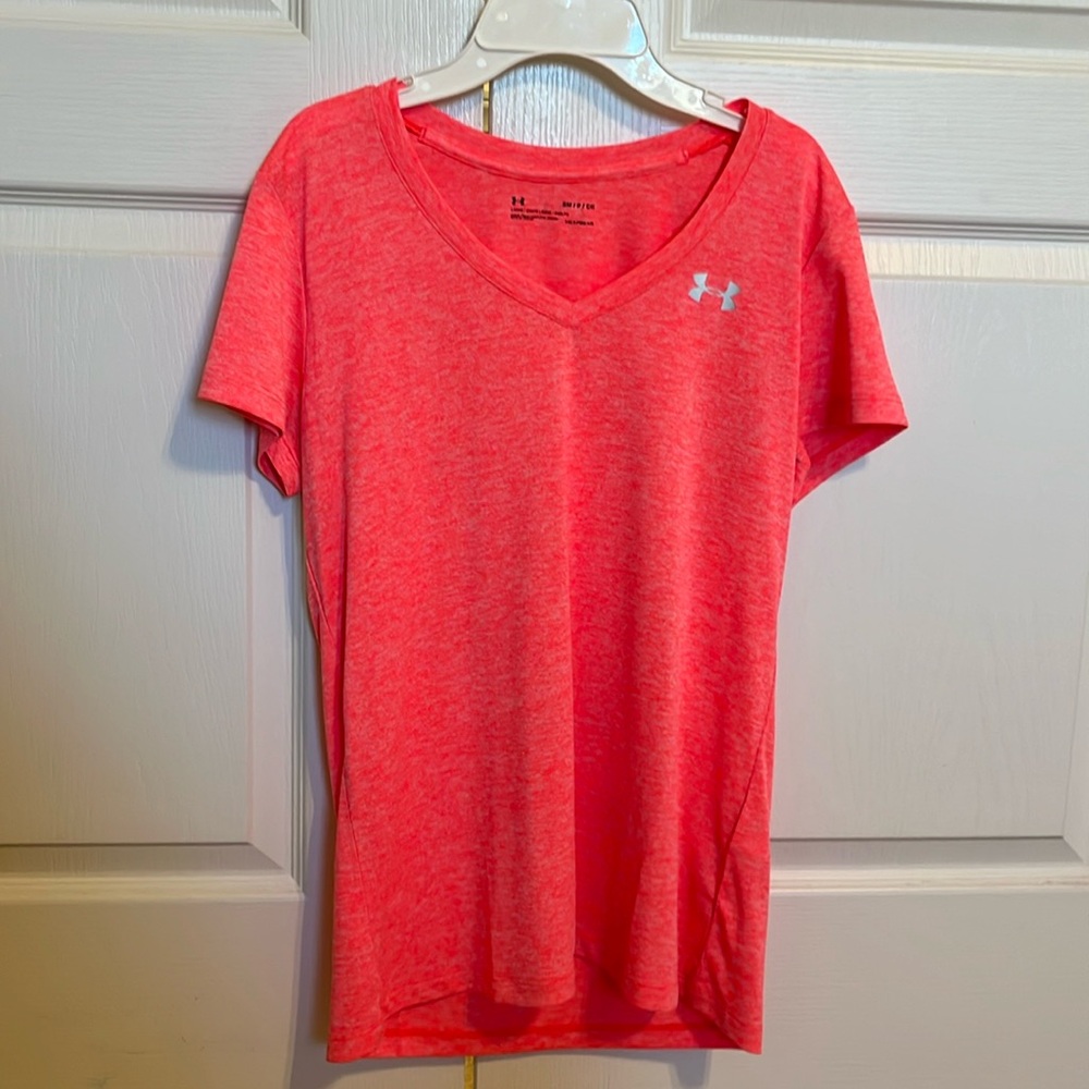 Under Armour Short Sleeve Athletic Tee in Salmon Pink